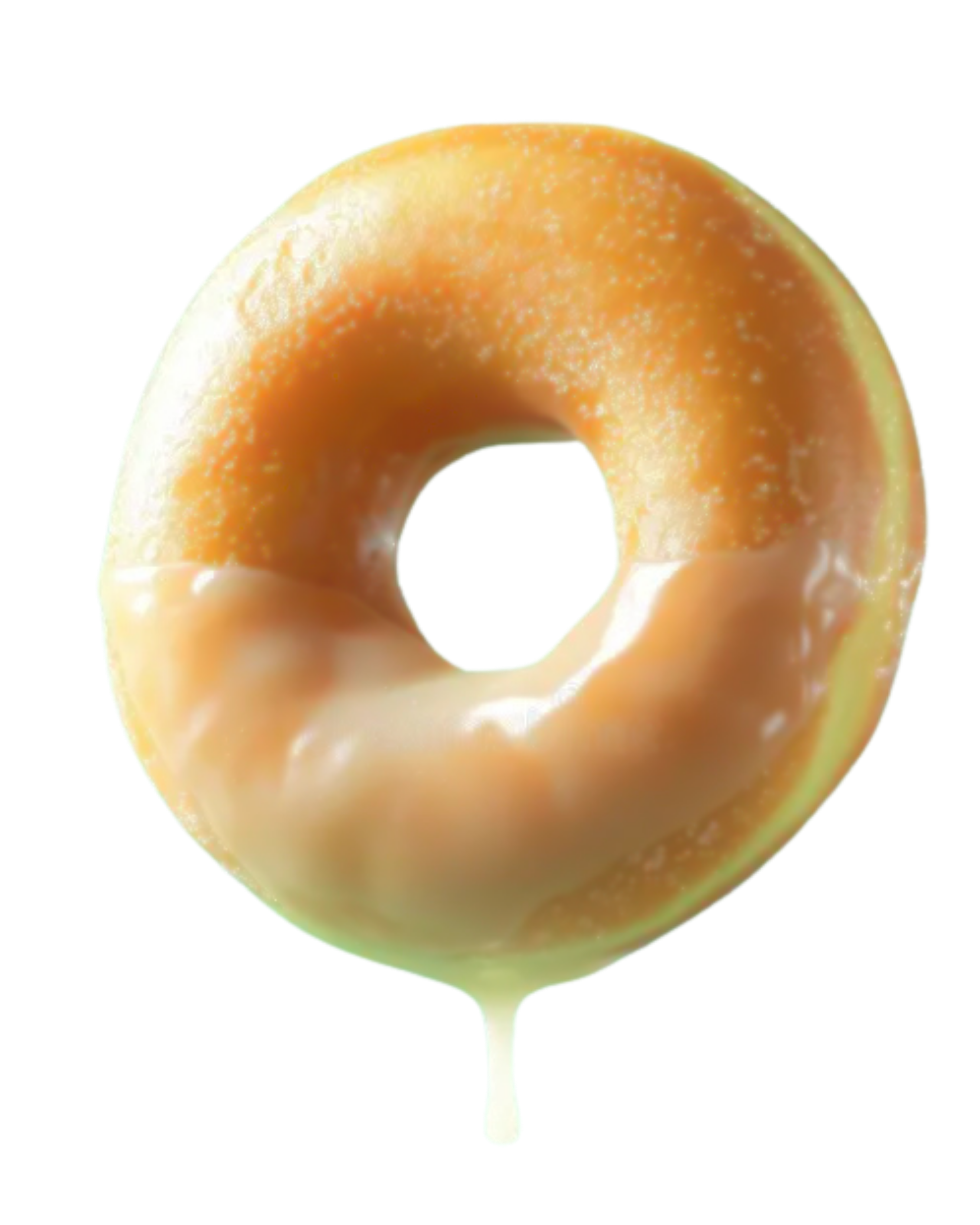 A glazed donut dripping with honey
